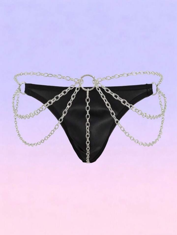 Midnight Chain Accent Thong